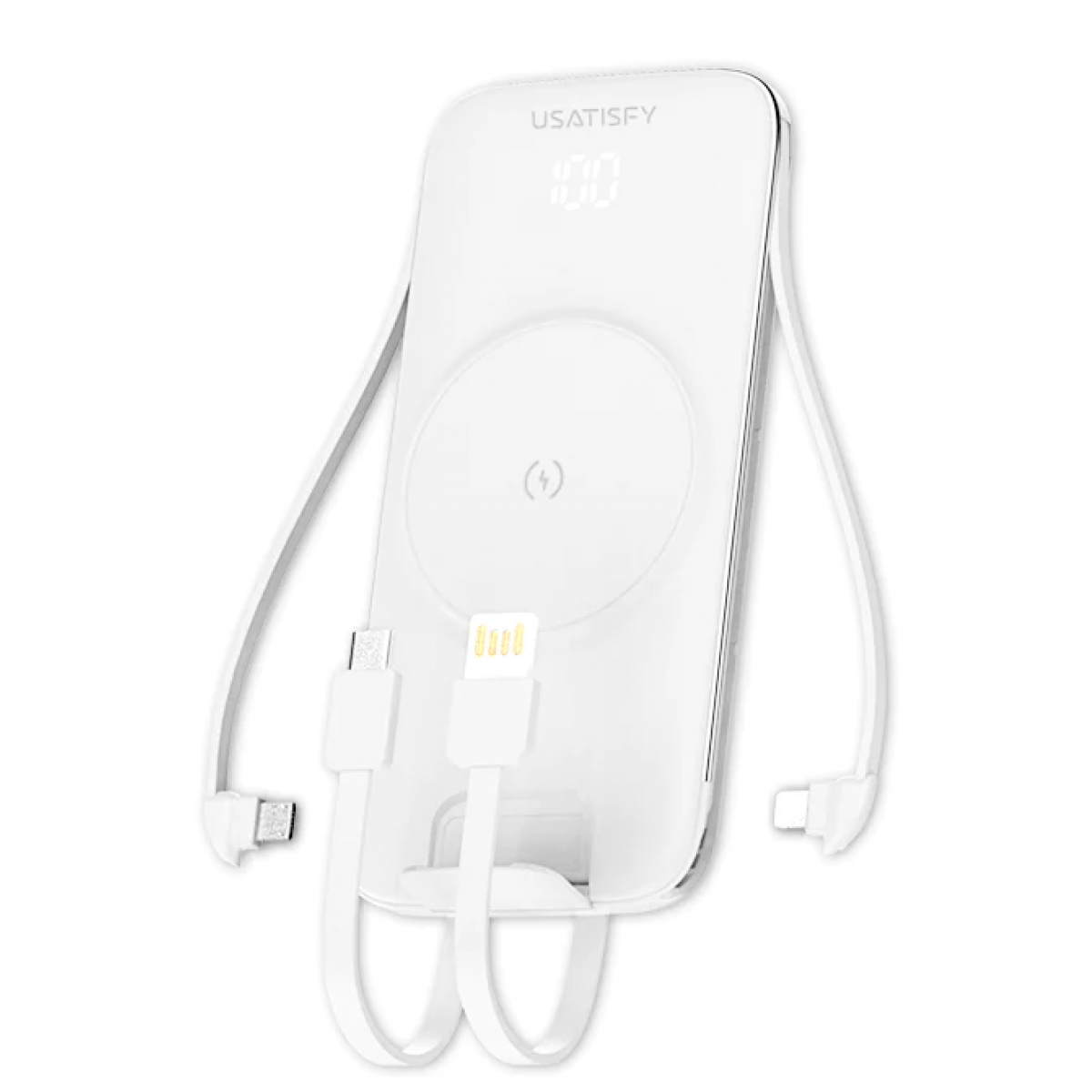 Usatisfy P3 智屏磁吸多頭8合1超薄行動電源 (白色) Usatisfy P3 智屏磁吸多頭8合1超薄行動電源 (白色)